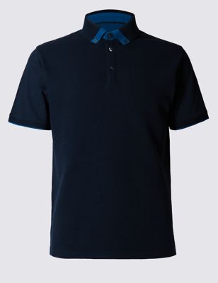 Supima&reg; Cotton Tailored Fit Bubble Tex Polo Shirt